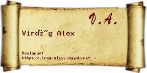 Virág Alex névjegykártya