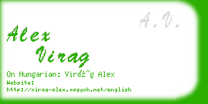 alex virag business card